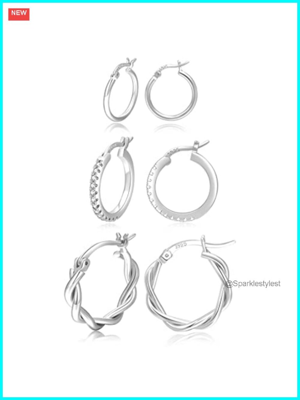 925 Sterling Silver Small Hoop Earrings Set Hypoallergenic
